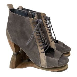 All saints neutral suede lace bootie size 9